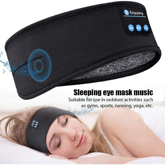 Wireless Bluetooth Sleeping Headphones Headband Thin Soft Elastic Comfortable Music Ear Phones Eye Mask for Side Sleeper Sports