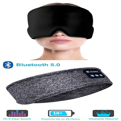 Wireless Bluetooth Sleeping Headphones Headband Thin Soft Elastic Comfortable Music Ear Phones Eye Mask for Side Sleeper Sports