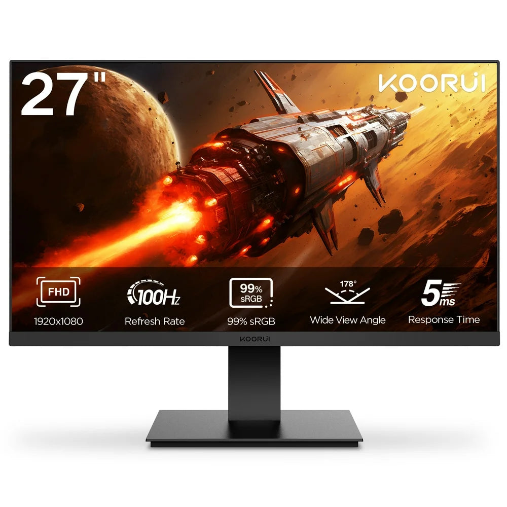 27'' FHD Gaming Monitor, 1080P, 75HZ, HDMI+VGA, 99% SRGB, Virtually Borderless Design Display 27N1A