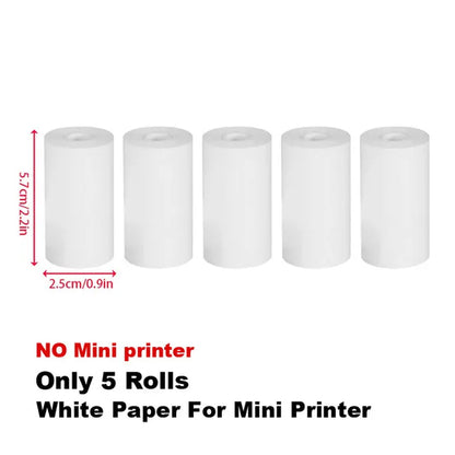 Pocket Printer Wireless BT Thermal Printers with 1 Rolls Printing Paper and 1200Mah Battery, Portable Inkless Printer